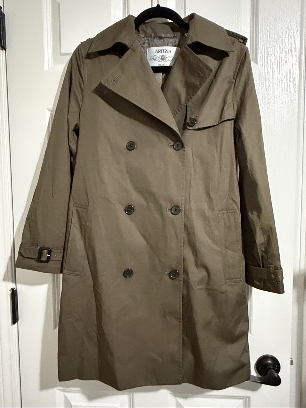 Aritzia Babaton Finch Trench Coat Dark Olive Size XSMALL
